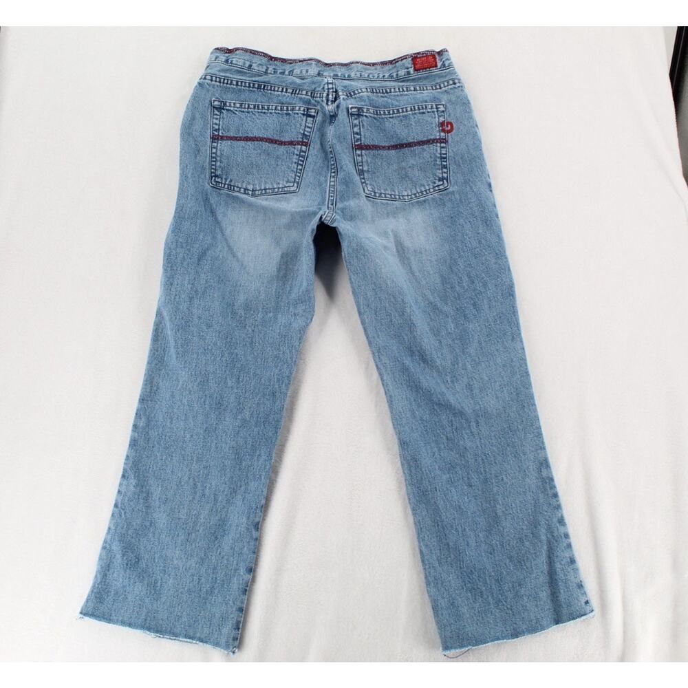 VTG Y2K Guess Straight Leg Jeans Size 32 Light Blue Fade Mid Rise Stretch